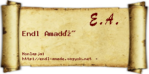 Endl Amadé névjegykártya